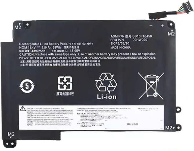 Pin Lenovo ThinkPad P40 / Yoga 14 460 / 00HW020 / 00HW021 / SB10F46458 / SB10F46459 53Wh