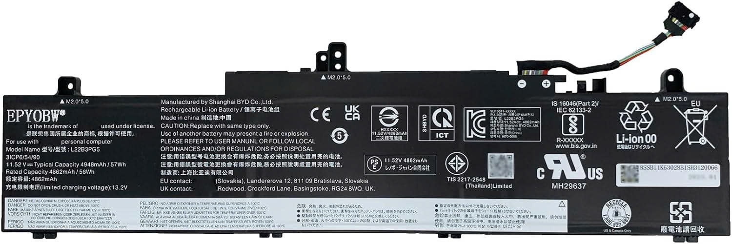 Pin Lenovo ThinkPad E14 Gen 5 21JR / ThinkPad E16 Gen 1 / L22L3PG5 / L22C3PG5 / L22D3PG5 / L22B3PG5 / L22M3PG5 57Wh