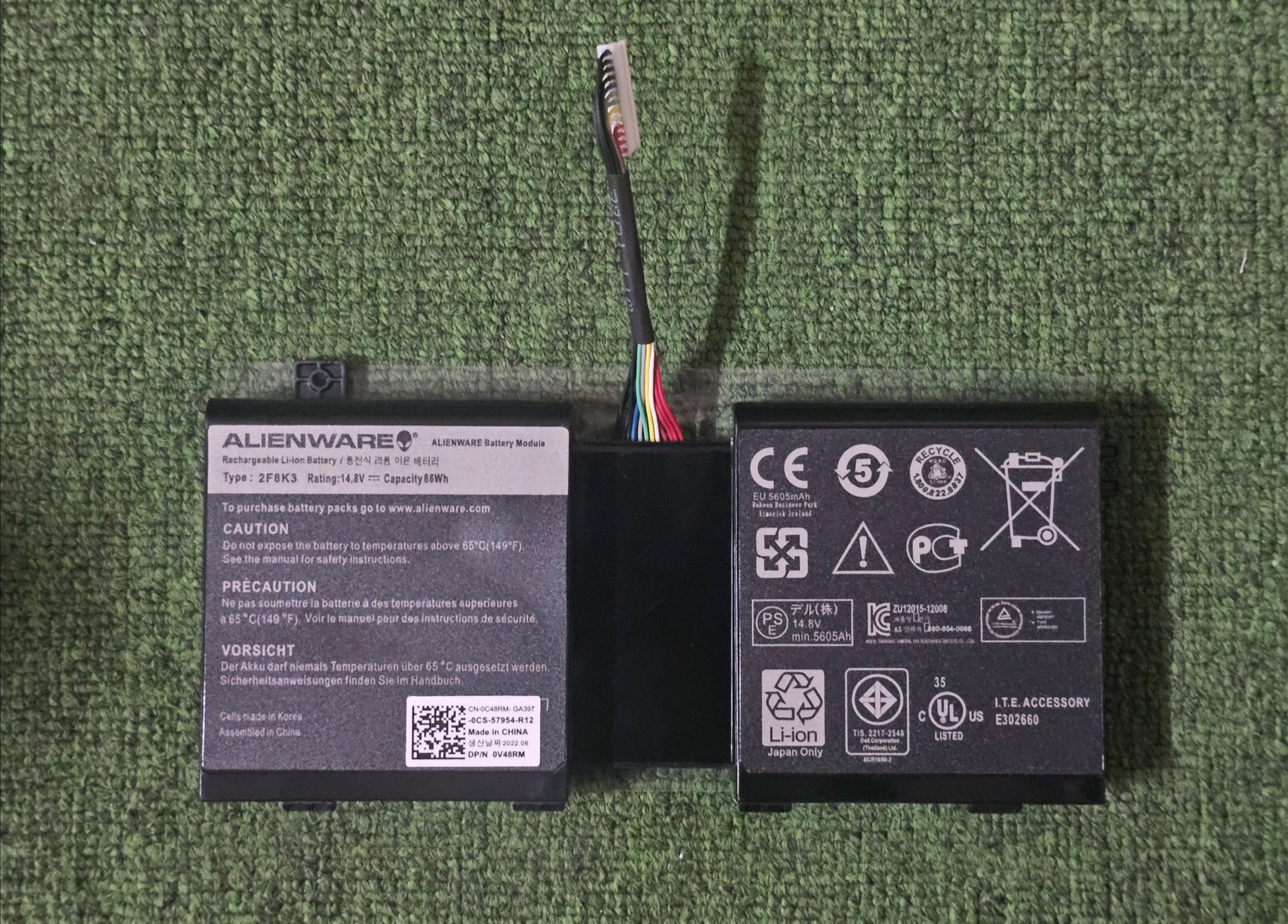 Pin Dell Alienware 17 R1 / 17 R3 / 2F8K3 86Wh