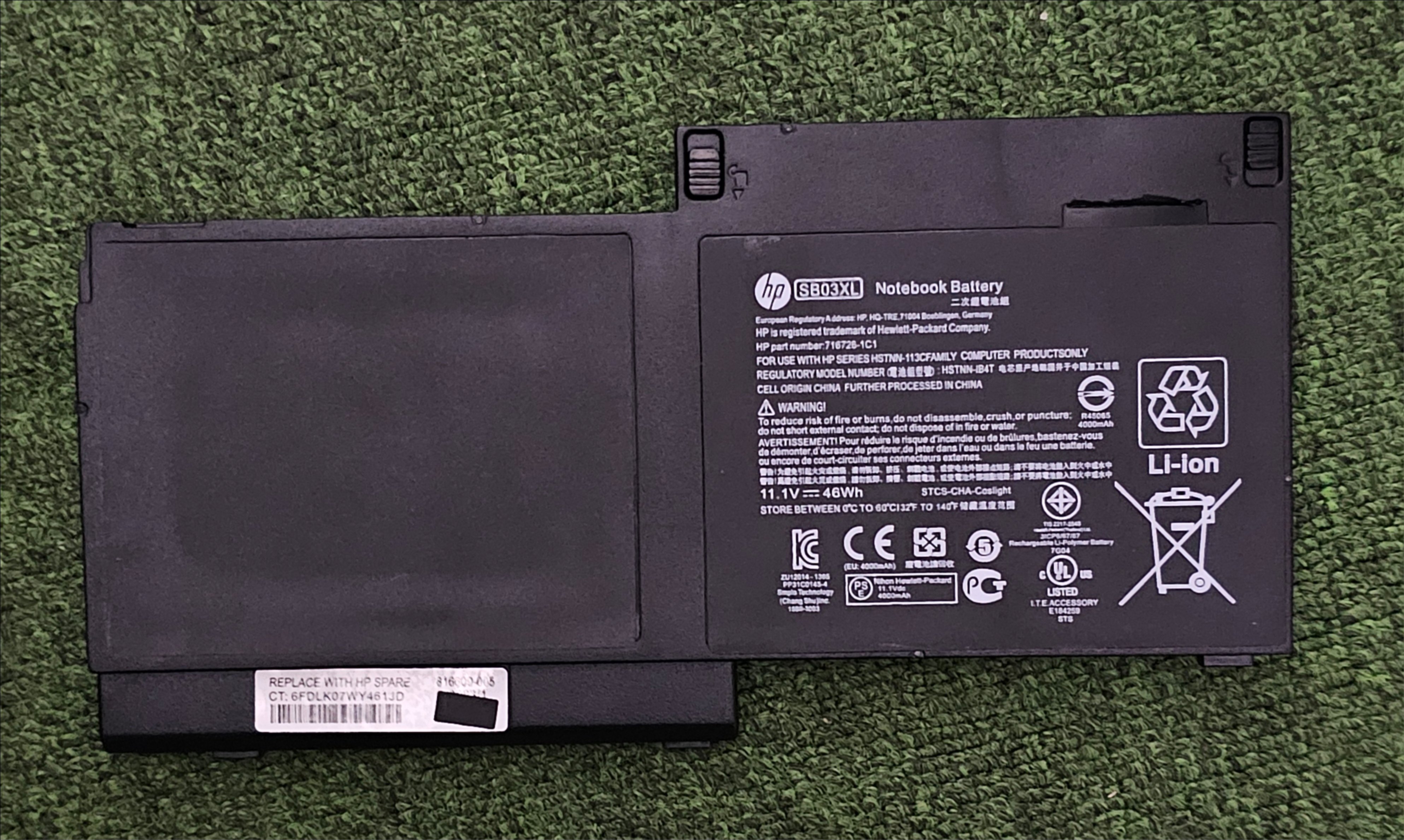 Pin HP 820 G1 820 G2 720 G2 / SB03XL 46Wh