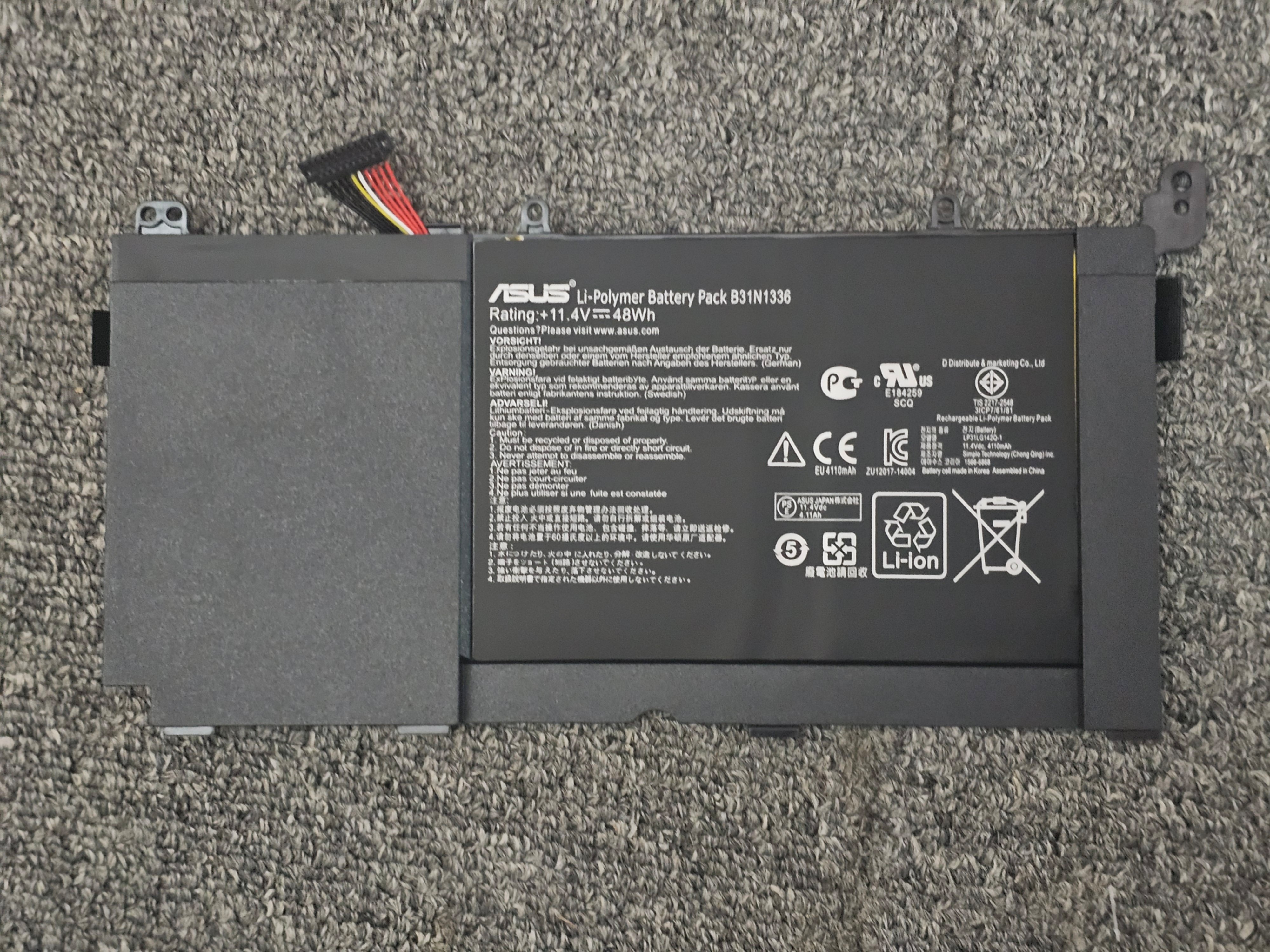 Pin Asus C31-S551 S551L R553L K551L V551L / B31N1336 48Wh