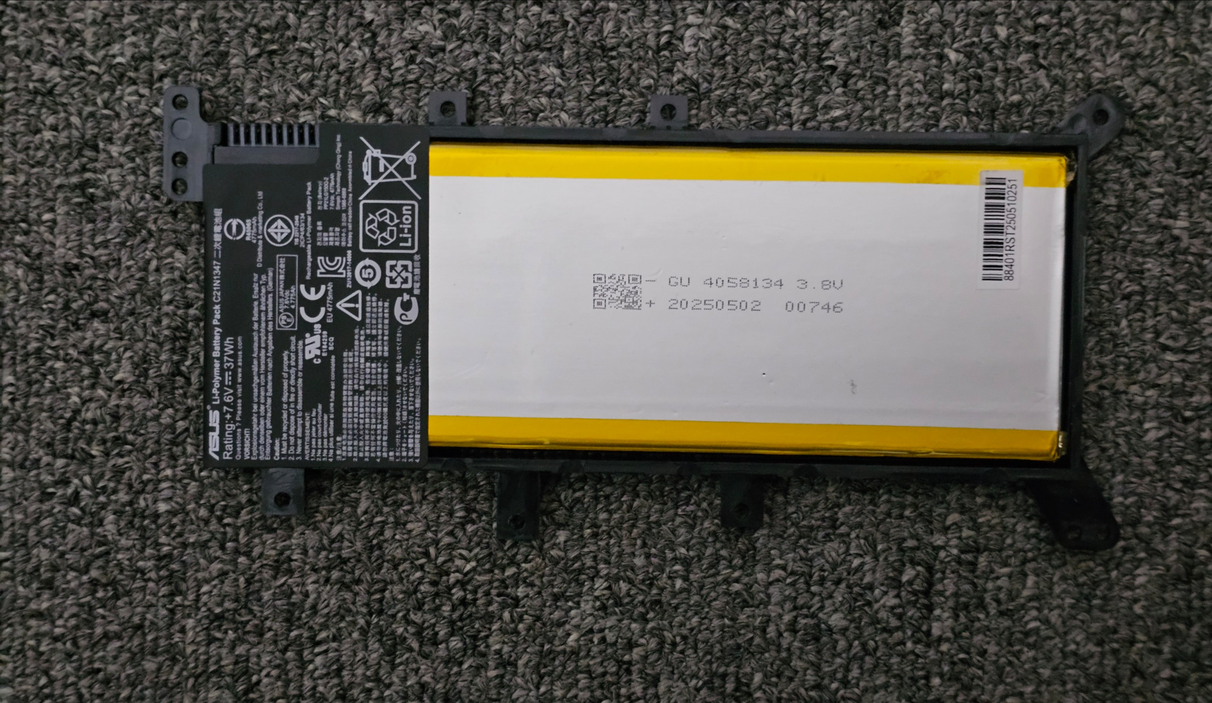 Pin Asus X555 F555 K555 X554 F554 / C21N1347 37Wh