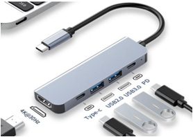Hub chuyển Type-C ra HDMI (4K 30Hz) + USB 3.0 + USB 2.0 + Type-C + PD