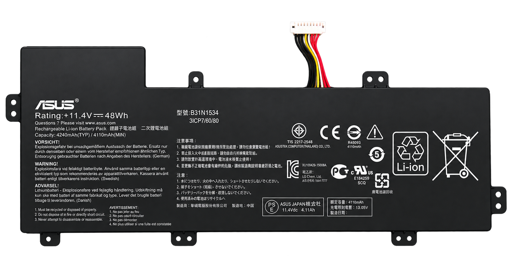 Pin Asus UX510 UX510UX / B31N1534 48Wh