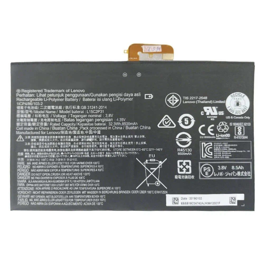 Pin Lenovo Yoga Book YB1-X91F / X91L X91X / YB1-X90F / YB1-X90L / L15C2P31 32.3Wh