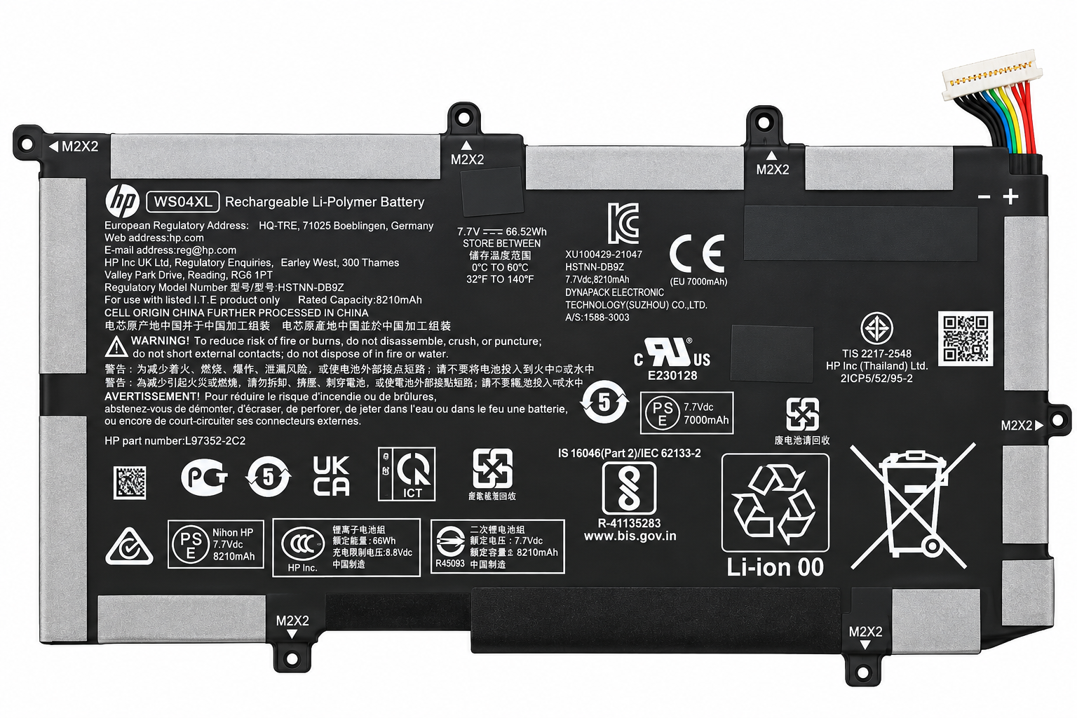 Pin HP Spectre x360 14-EA / WS04XL 62.76Wh