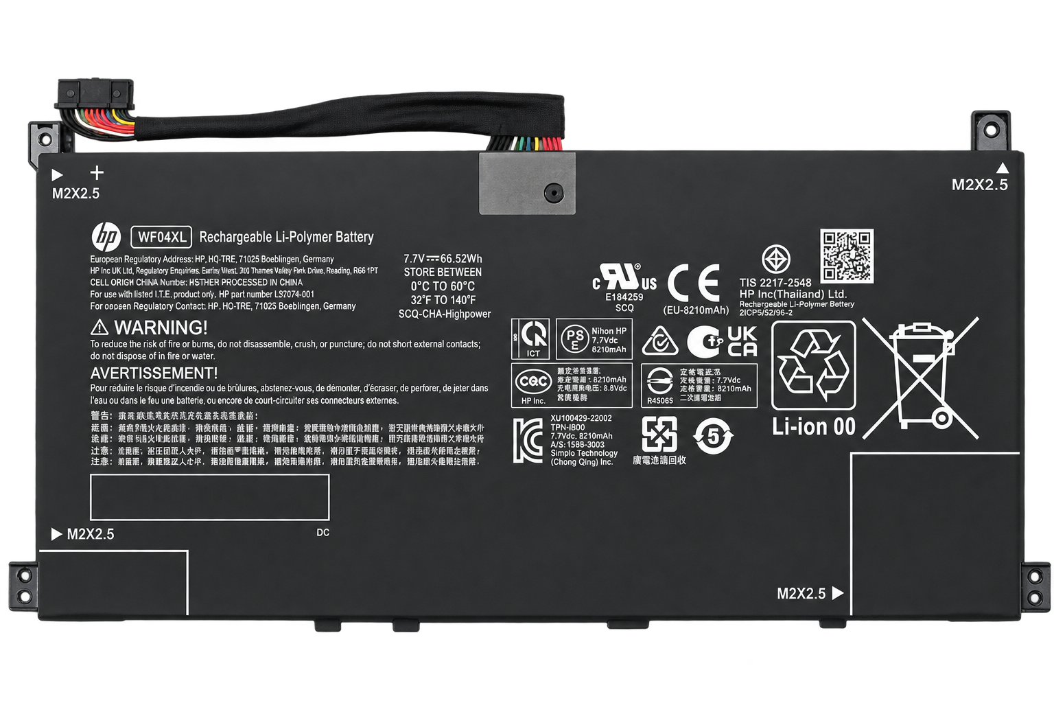Pin HP Envy x360 13-BF0000 / WF04XL 66.52Wh