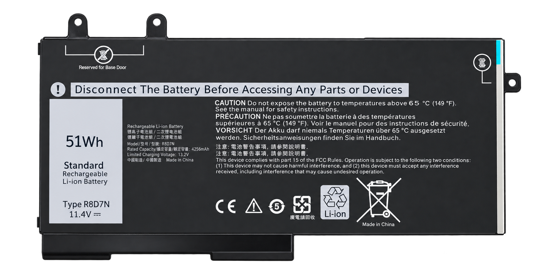 Pin Dell Latitude 5400 5410 5500 5510 5501 5401 / Precision 3540 M3540 3541 3550 3551 / R8D7N 51Wh