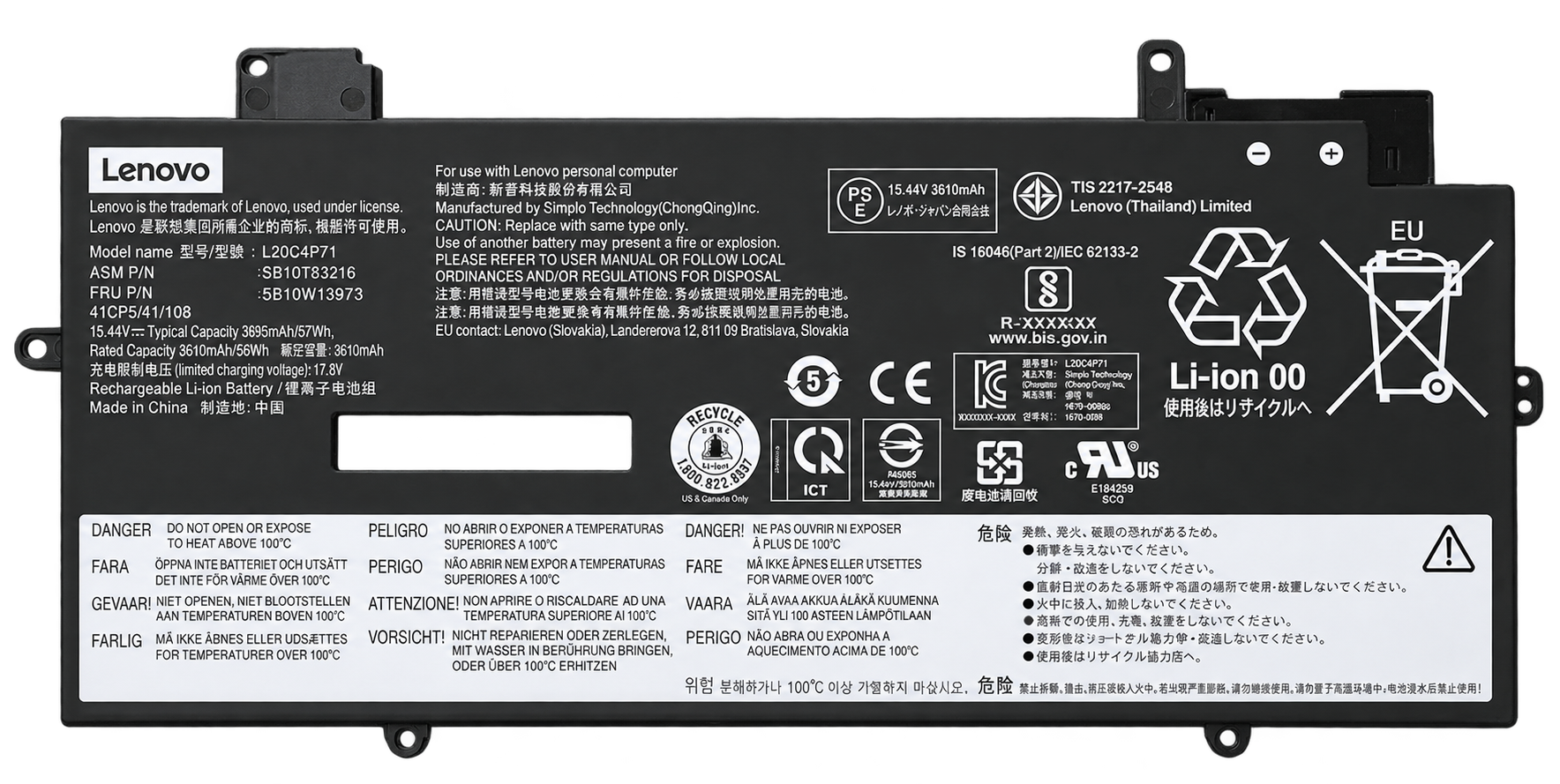 Pin Lenovo X1 Carbon Gen 9 / X1 Carbon Gen 10 / X1 Carbon Gen 11 / X1 Yoga Gen 6 / X1 Yoga Gen 7 / L20D4P71 / L20L4P71 / L20M4P71 / L20C4P71 57Wh