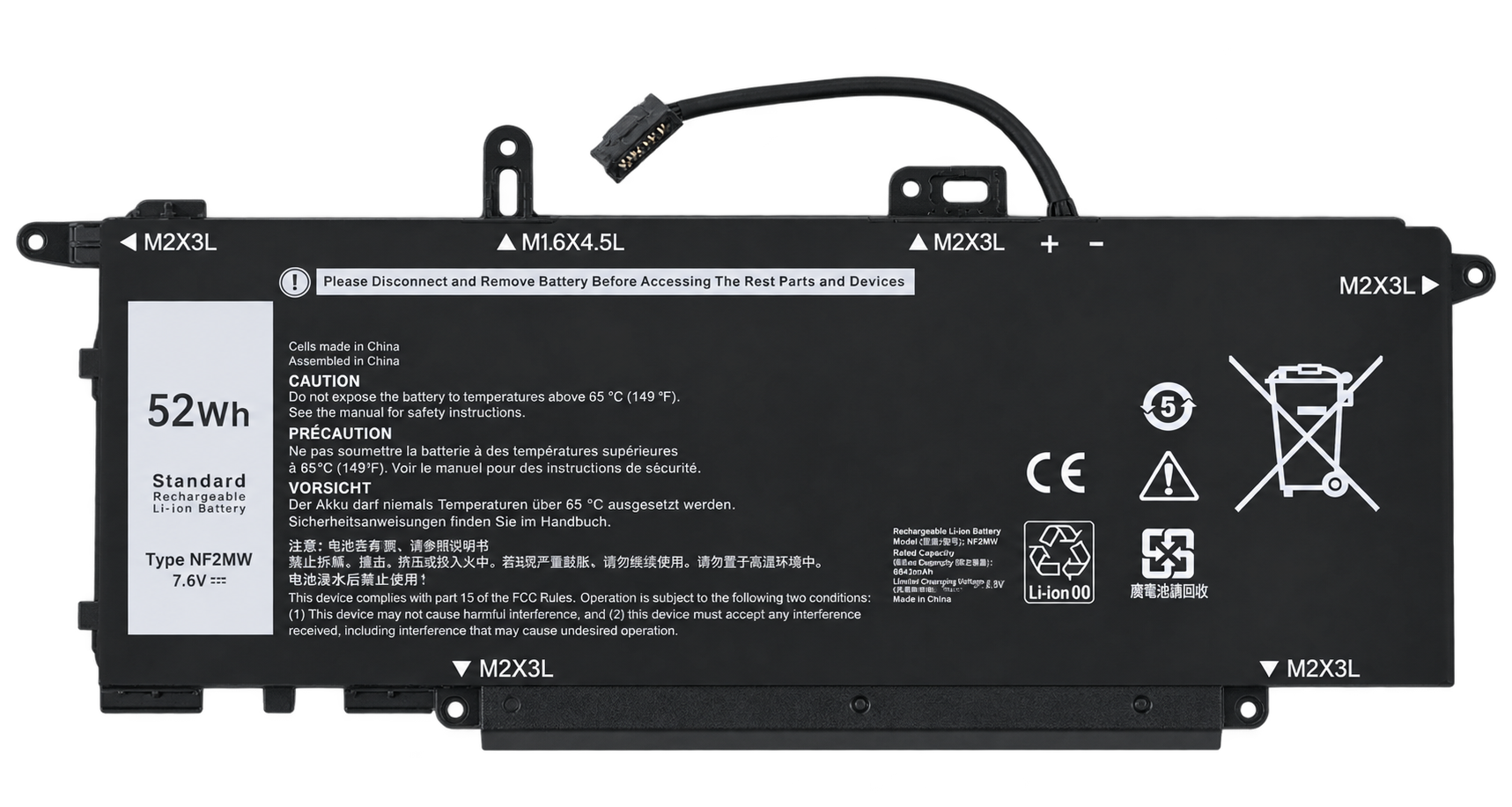 Pin Dell Latitude 7400 2in1 / Latitude 9410 / NF2MW 52Wh