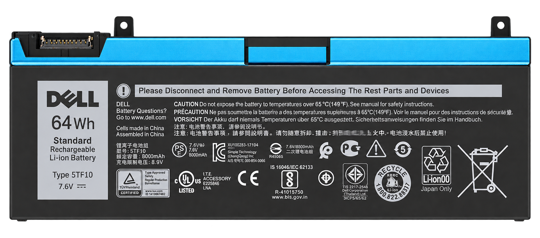 Pin Dell Precision 7330 7530 7540 7730 7740 / 5TF10 64Wh