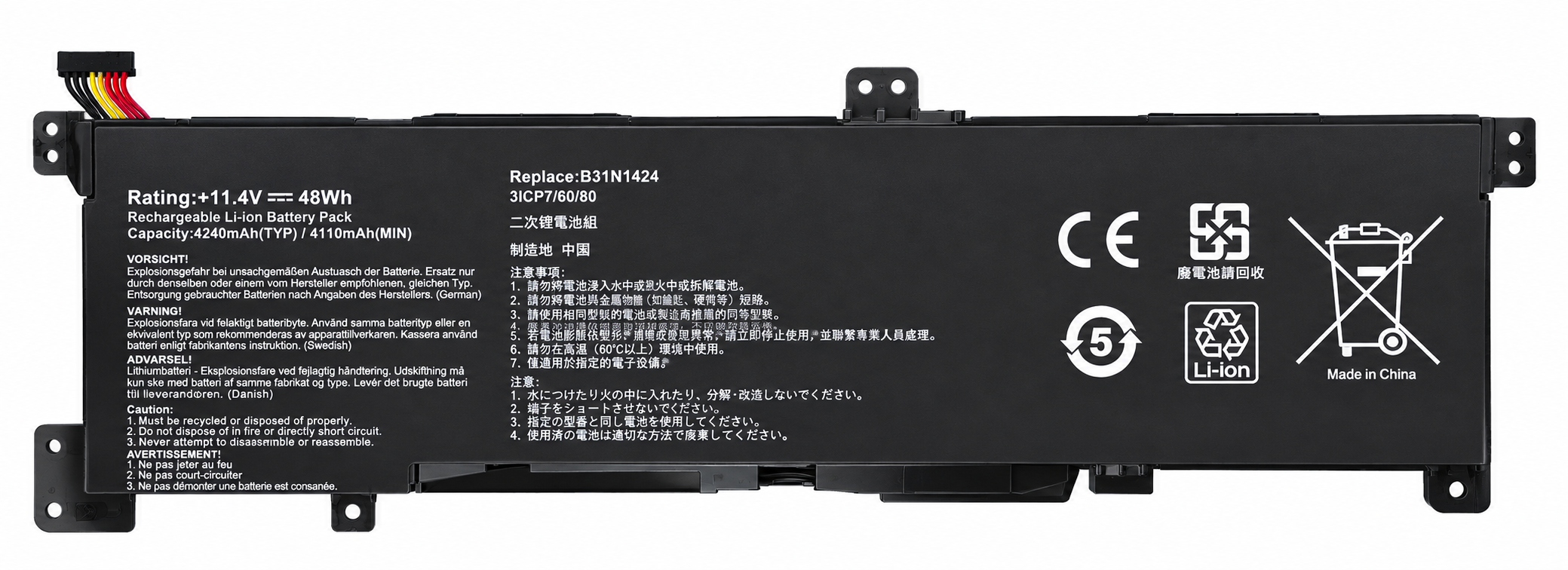 Pin Asus K401L / B31N1424 48Wh