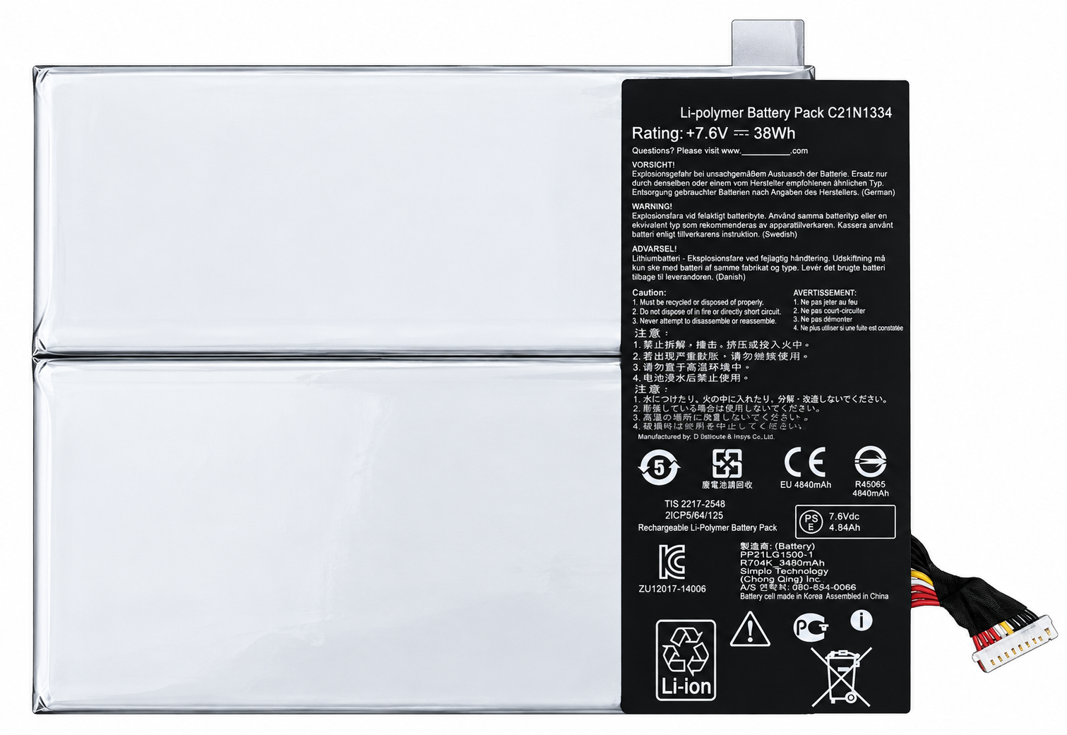 Pin Asus T200 / C21N1334 38Wh