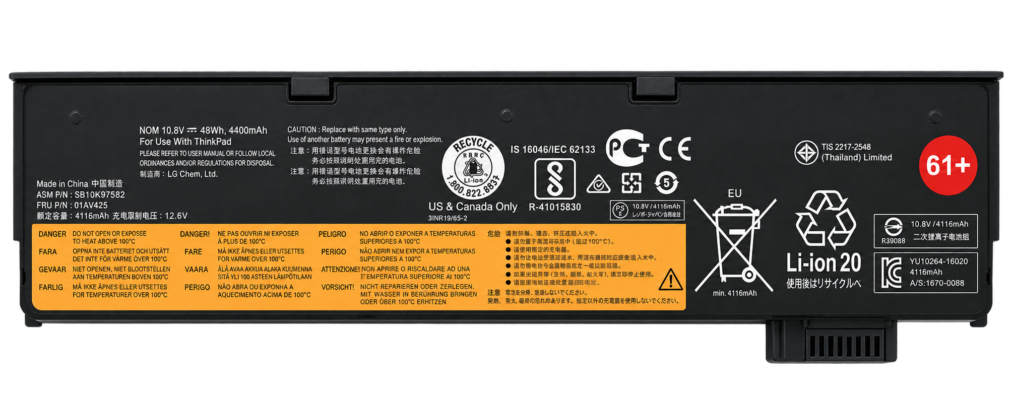 Pin ngoài Lenovo ThinkPad T460 T470 T480 T570 T580 P51S P52S 61+ / 01AV423 / 01AV426 / 01AV427 / 01AV490 / 01AV491 / 01AV492 / 01AV425 48Wh