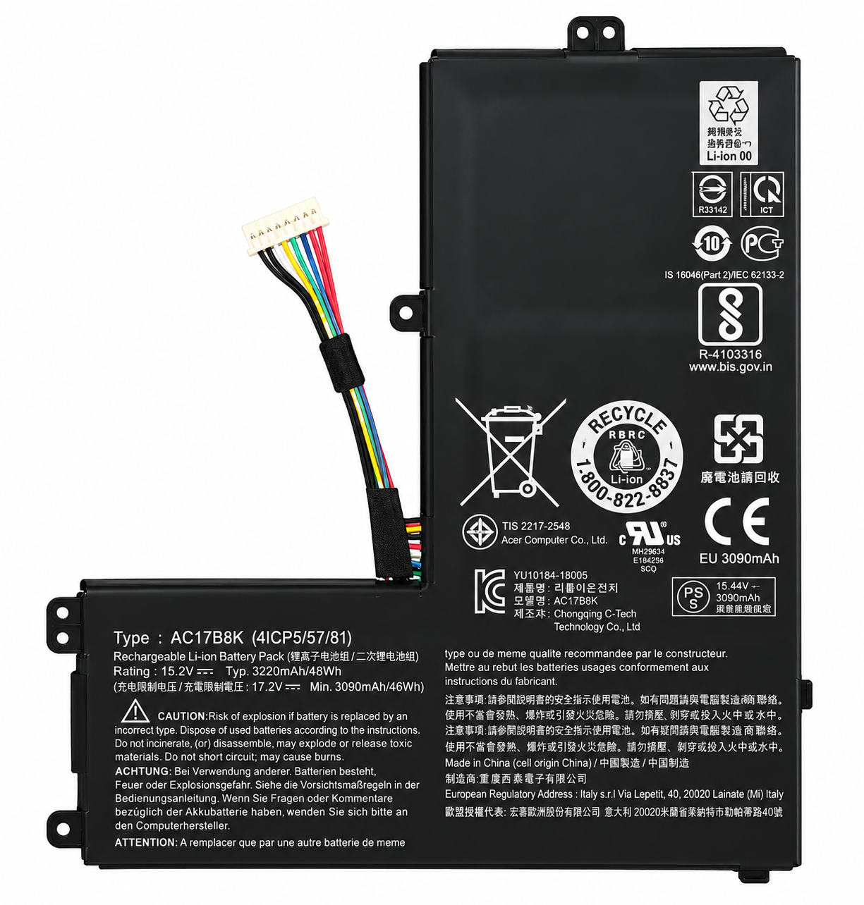 Pin Acer Swift 3 SF315-52 / AC17B8K 48Wh