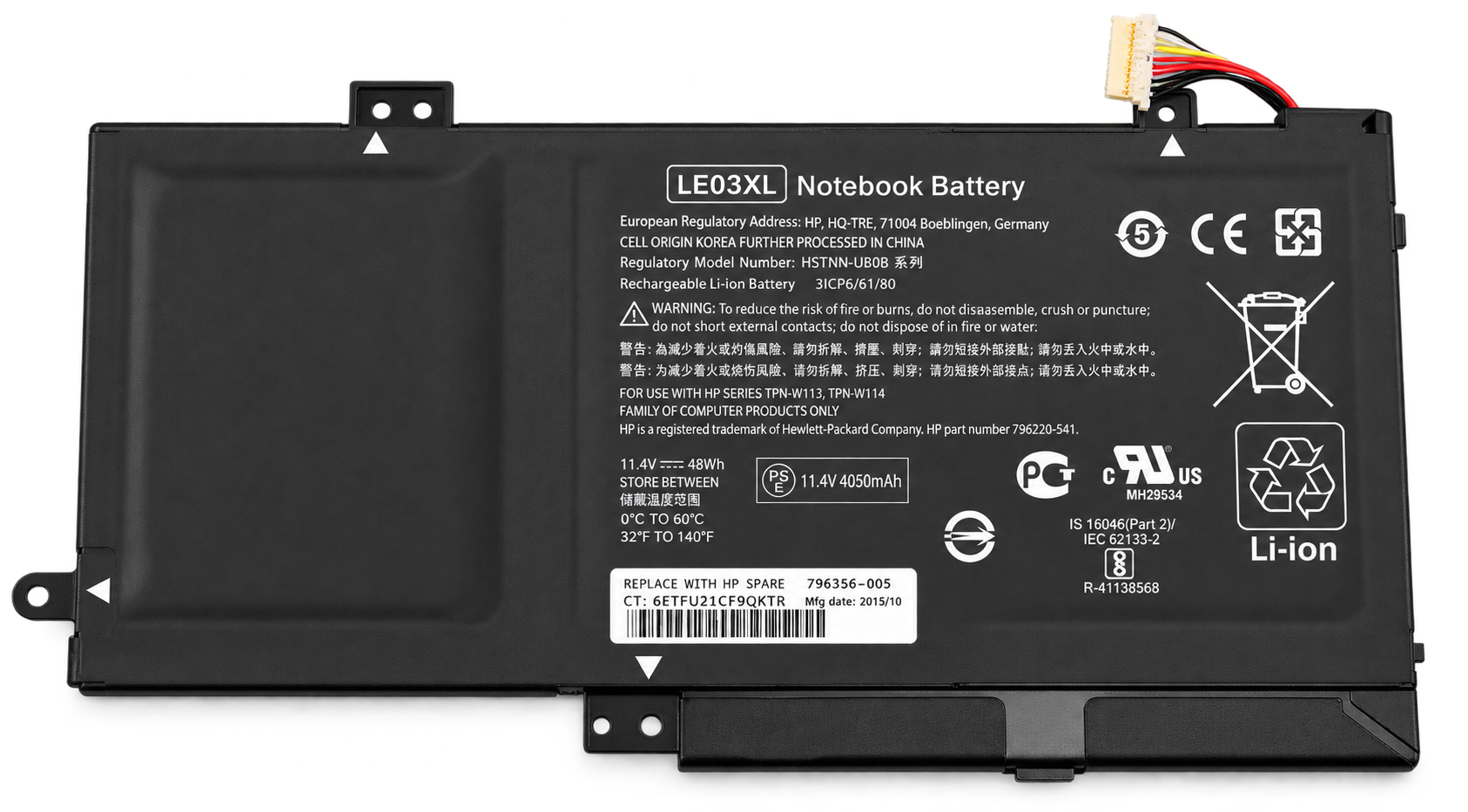 Pin HP HP Envy X360 m6-w / 15-w / m6-w103dx / m6-w105dx / m6-w102dx / m6-w101dx / 15-w237cl / Pavilion X360 13-S / 15-bk / 13-s120nr / 13-s128nr / 15-bk010nr / 15-bk020wm / 15-bk152nr / LE03048XL-PR / LE03XL 48Wh