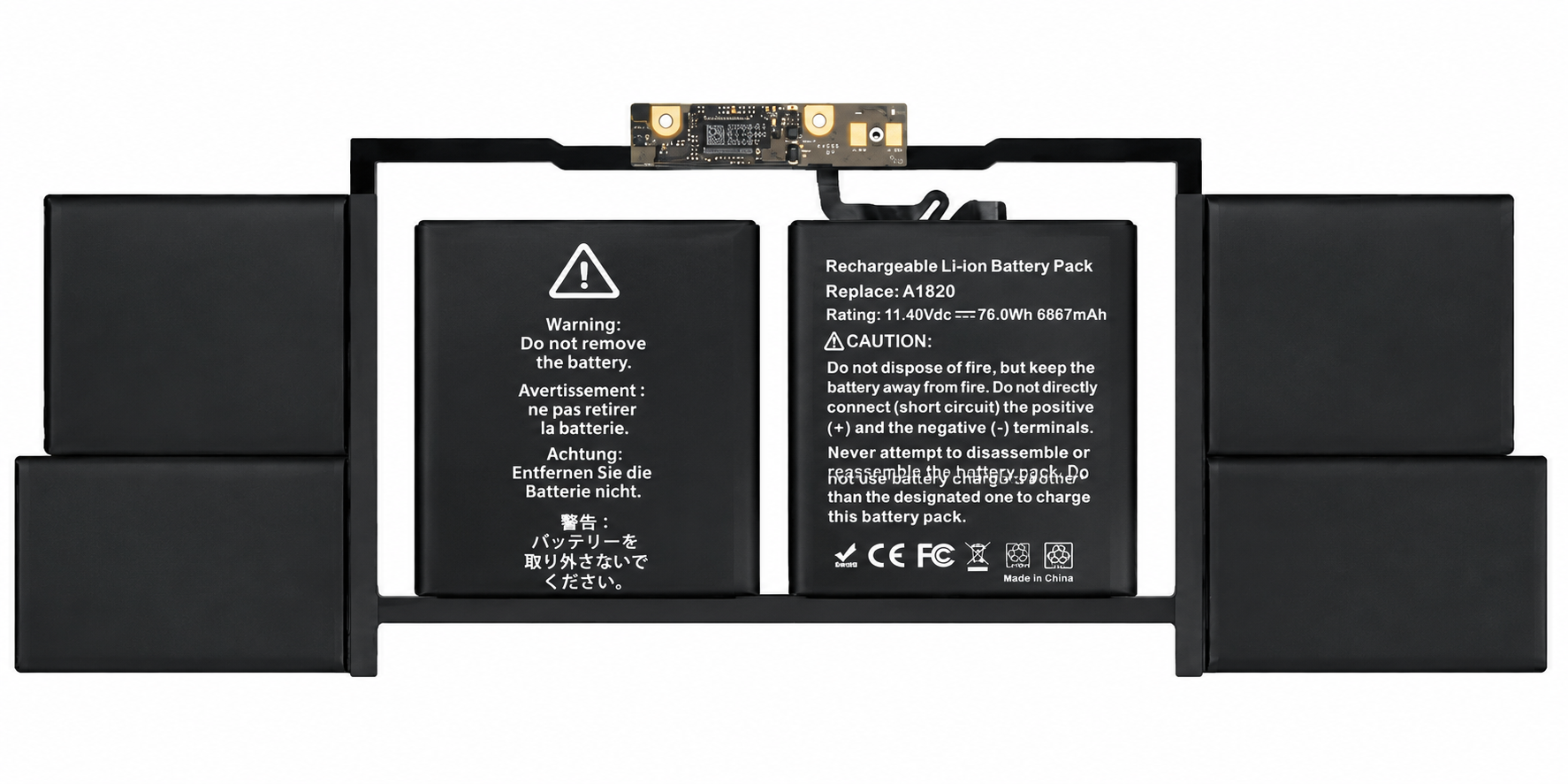 Pin Macbook Pro 15in 2016 2017 model: A1707, mã pin A1820 6600mAh 76Wh