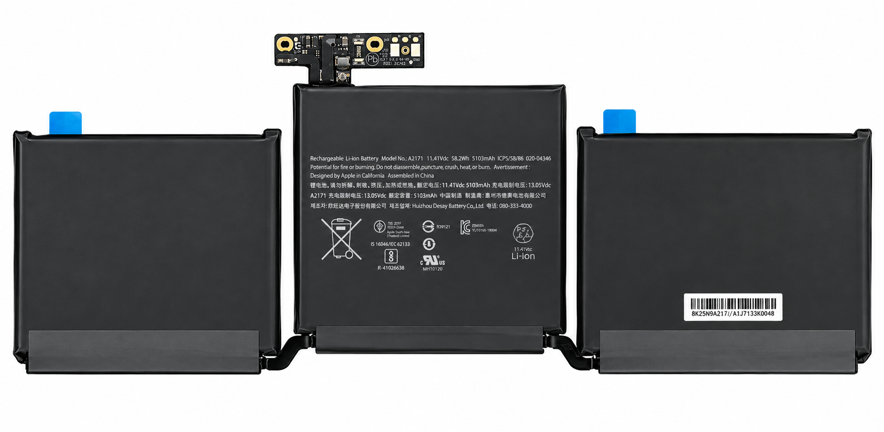 Pin Macbook Pro 13in intel & M1 2016 2017 2020 model: A1708 / A2159 / A2289 / A2238, mã pin A1713 / A2171 58.2Wh