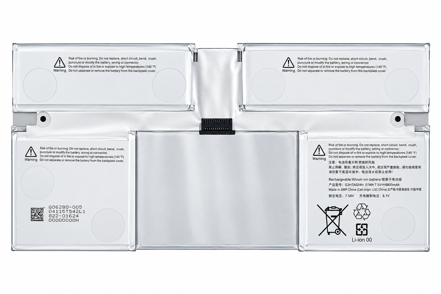 Pin Dock Phím Surface Book 1 13in / Surface Book 2 13in / Surface Book 3 13in model: 1703 1704 1705, mã pin G3HTA021H / G3HTA023H / G3HTA024H / G3HTA047H / G3HTA048H 51Wh
