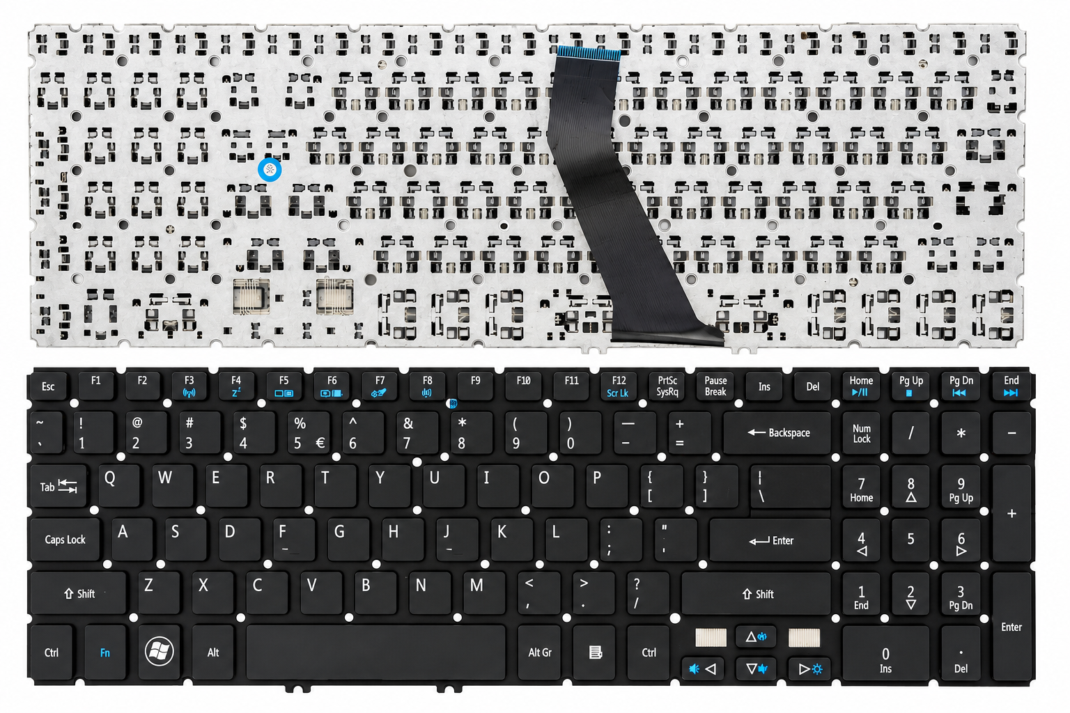 Bàn Phím Acer V5-531 / V5-551 / V5-571 / V5-531G / V5-571G / VN7-571 / VN7-571G / VN7-591G màu đen, không đèn led Original.