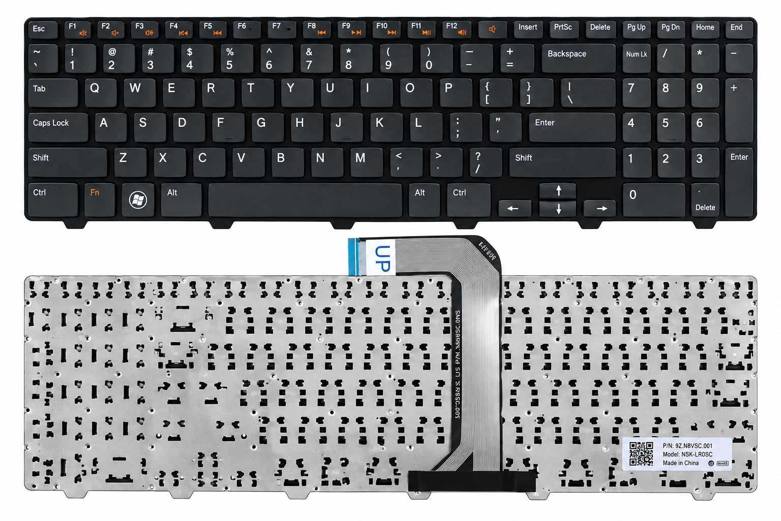 Bàn Phím Dell Inspiron N5110 / M5110 màu đen, không đèn led.