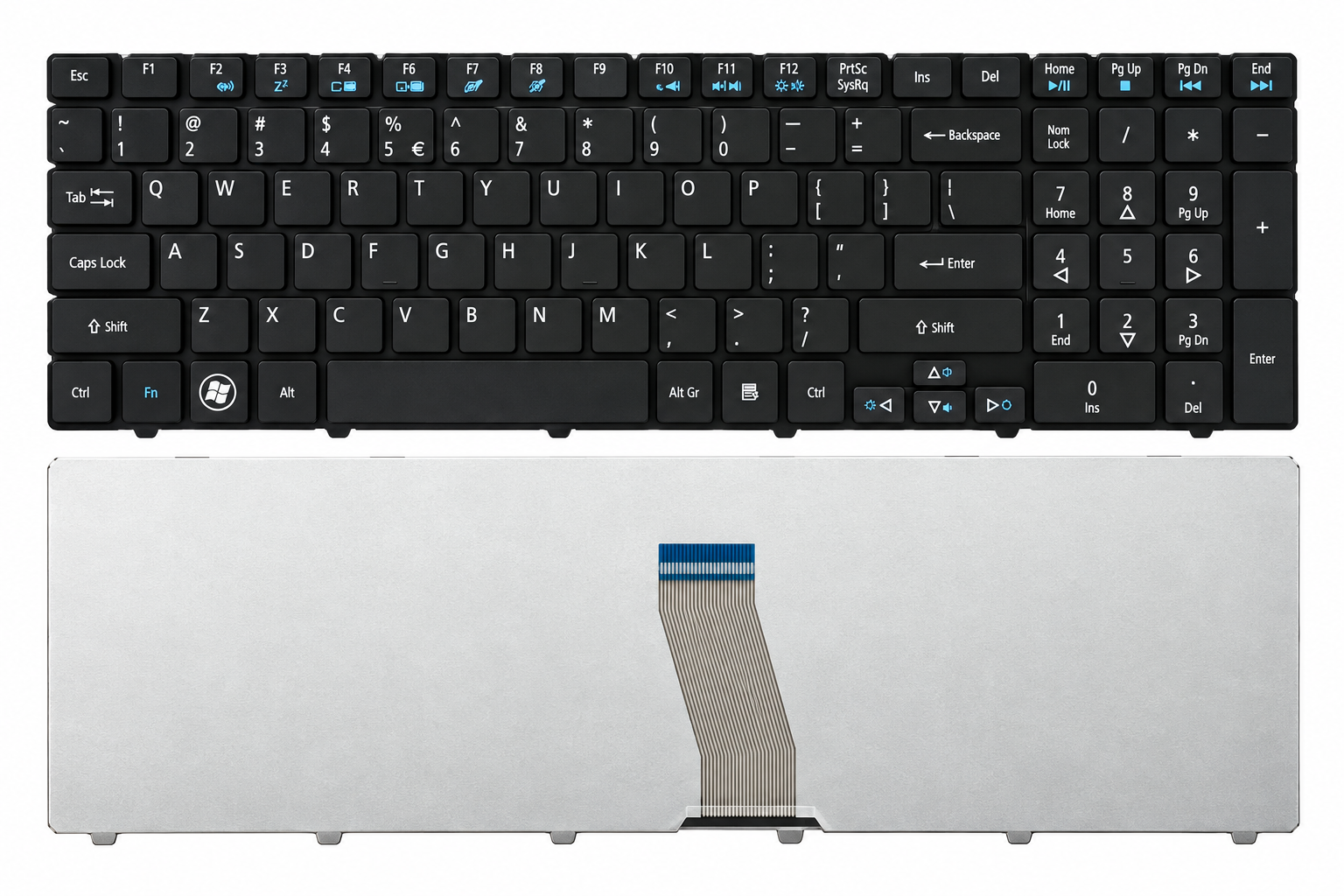 Bàn Phím Acer D525 / D725 / 4732 / D520 / D720 / E720 màu đen, không đèn led.