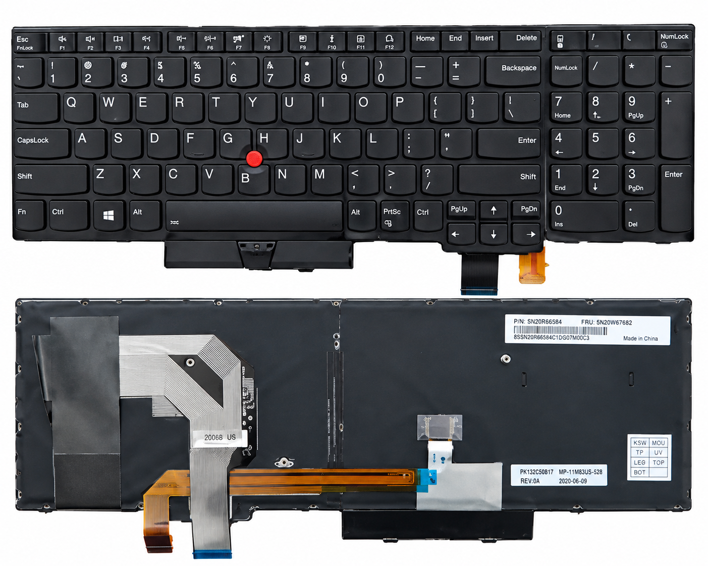 Bàn Phím Lenovo ThinkPad T570 / T580 / P51S / P52S màu đen