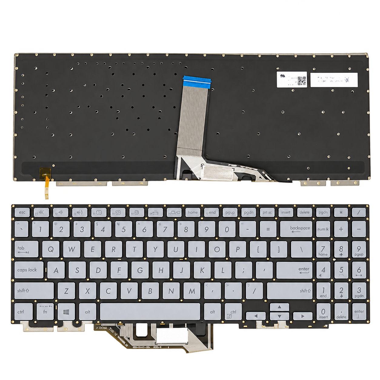 Bàn Phím Asus Zenbook Flip 15 UX562 / UX562FA / UX562FAC / UX562FD / UX562FDX màu bạc, có đèn led Original.