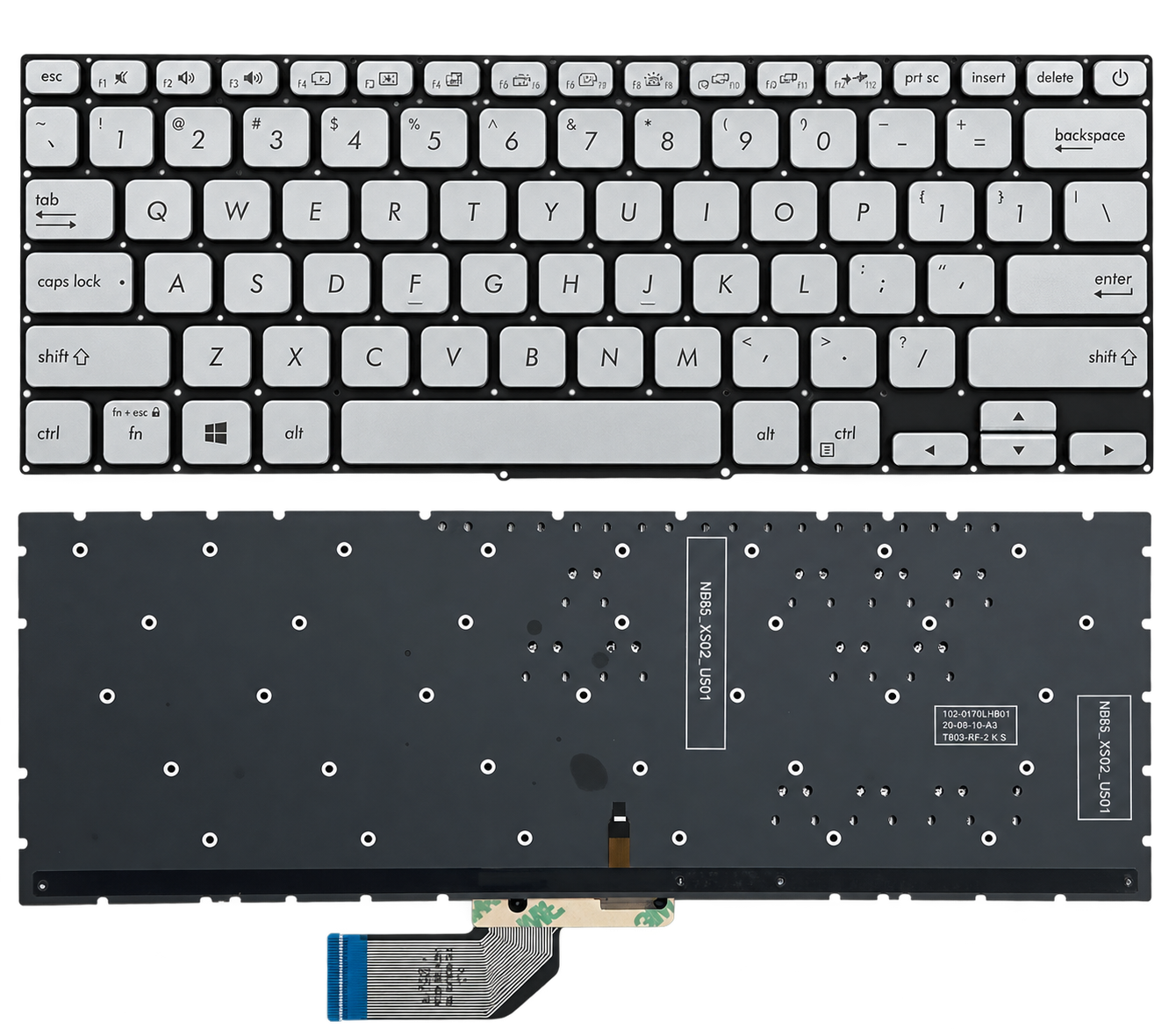 Bàn Phím Asus S330 / X330 màu bạc, có đèn led.