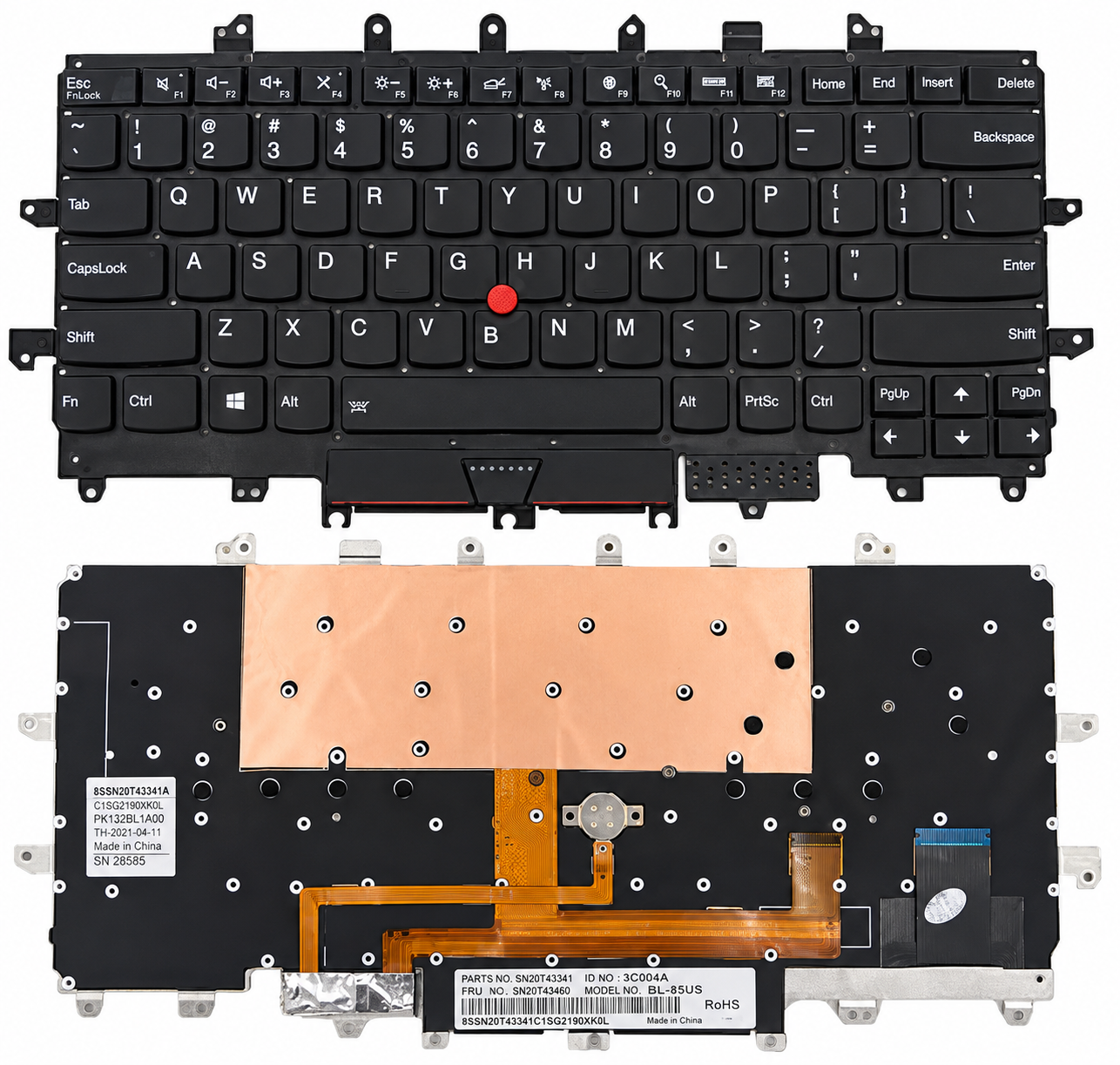 Bàn Phím Lenovo X1 Carbon Gen 4 màu đen, có đèn led Original.