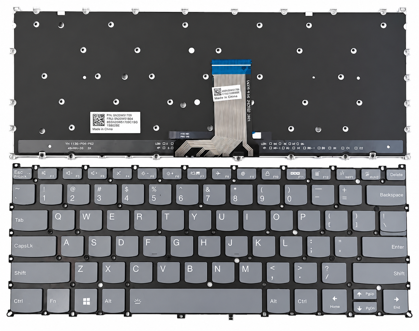 Bàn Phím Lenovo Yoga 7 14IRL8 / 14ARP8 Yoga 7 2-in-1 / Yoga 7 14AHP9 / Yoga 7 14IML9 màu xám, có đèn led Original.