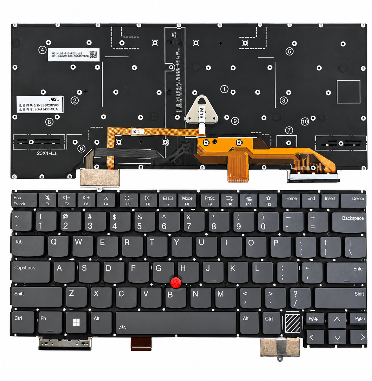 Bàn phím Lenovo ThinkPad X1 2in1 Gen 9 màu đen, có đèn led + chuột chất lượng Original.