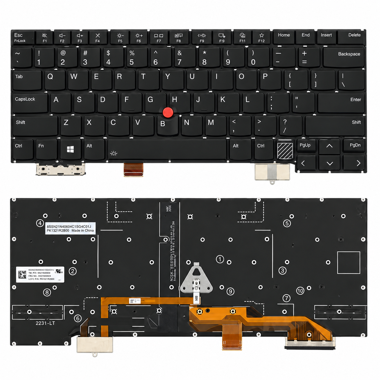 Bàn phím Lenovo Thinkpad X1C X1 Carbon Gen 12 2024 màu đen, có đèn led + chuột chất lượng Original.