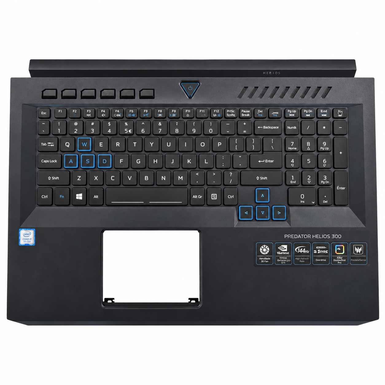 Vỏ C + Key Acer PH517-51 new có led Xanh