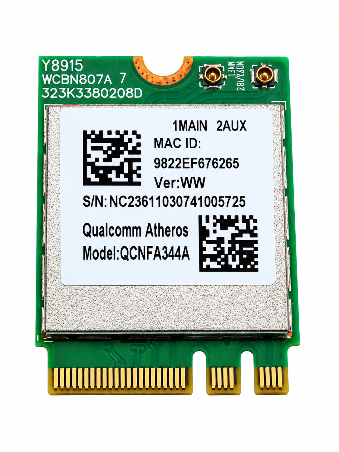 Wifi 2x2 AC+ BT M.2 Modell: QCNFA344A NC.23611.030