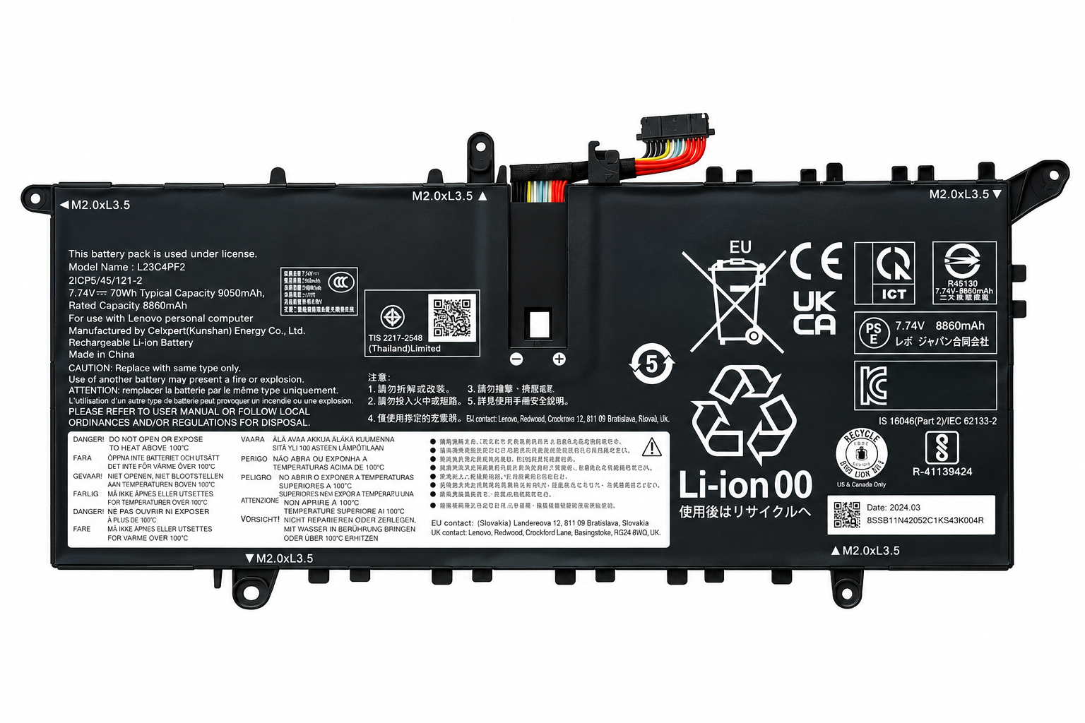 Pin Lenovo Yoga Slim 7 14Q8X9 / Yoga Air 14S / Yoga Slim 7X / Yoga Air 15 L23M4PF2 / L23B4PF2 / L23C4PF2 / L23D4PF2 / L23L4PF2 / SB11N42050 / 5B11N42049 / 5B11N42051 / SB11N42052 70Wh