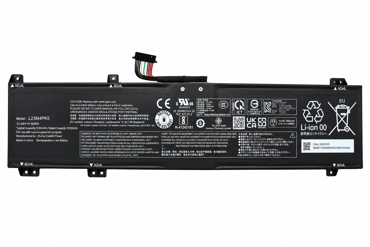 Pin Lenovo Legion 5 16IRX9 (Gen 9) / Y7000P R7000P 2024 / L23X4PK5 / L23B4PK5 / L23C4PK5 / L23D4PK5 / L23L4PK5 / 5B11M64609 / SB11M64605 / L23M4PK5 80Wh