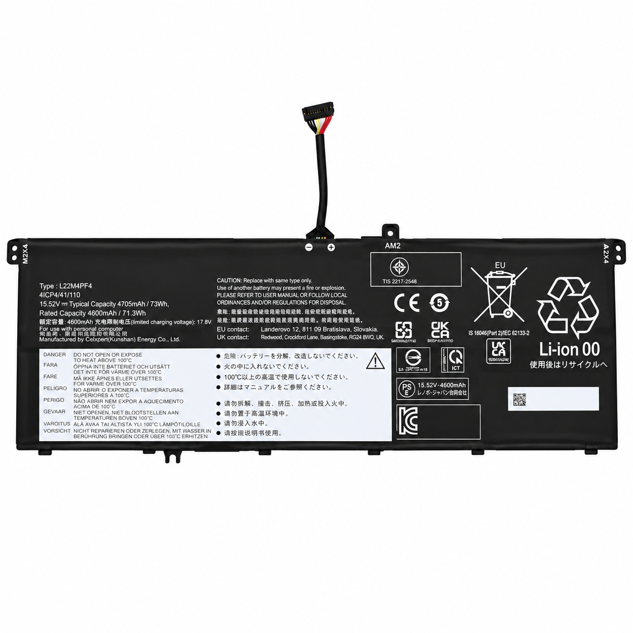 Pin Lenovo Yoga Pro 7 14 14IRH8, 14APH8, 14ARP8, 14IMH9, 14AHP9, 14ASP9 / Slim Pro 7 14 14APH8, 14ARP8 / IdeaPad 14s IAH8, IRH8, IRU8, IAN8, ABR8, AMN8 / L22C4PF4, L22D4PF4, 5B11K24754, 5B11K24764, SB11K24759 L22M4PF4 73Wh