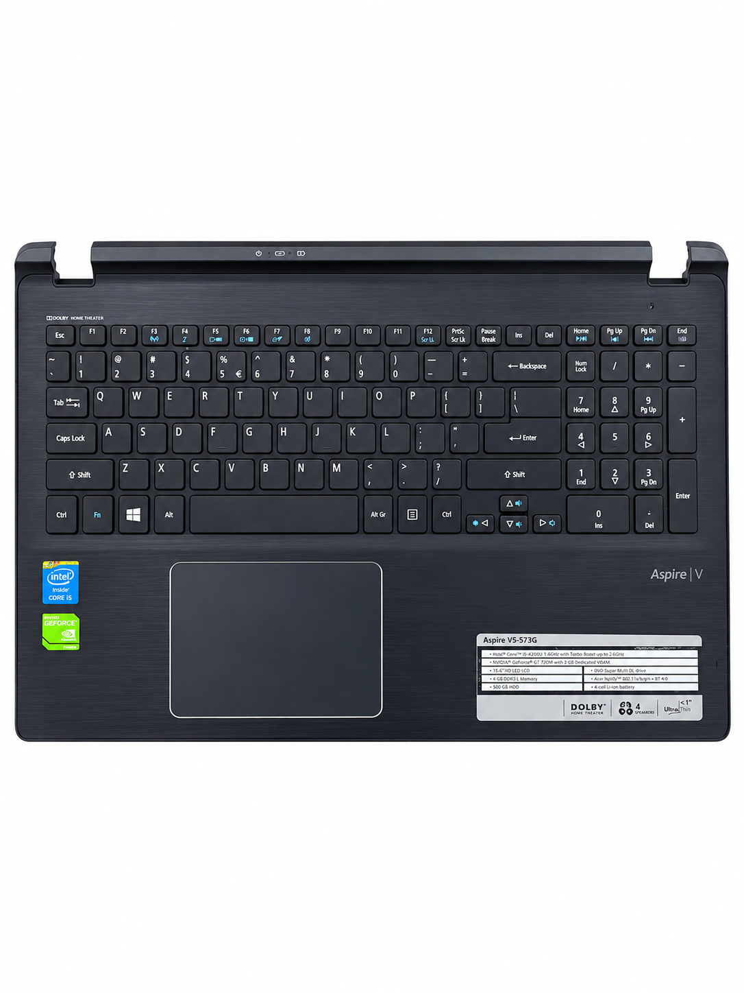 Vỏ C + Key Acer V5-572 V5-573 V5-552 Đen new có chuột 60.M9YN7.084