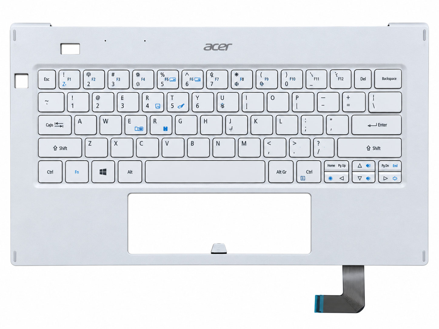 Vỏ C + Key Acer SF714-52 Trắng new có led 6B.HB4N7.029